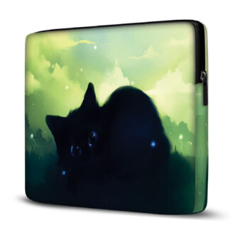 Capa para Notebook em Neoprene – CN – Gatinho Preto Animais Case Notebook