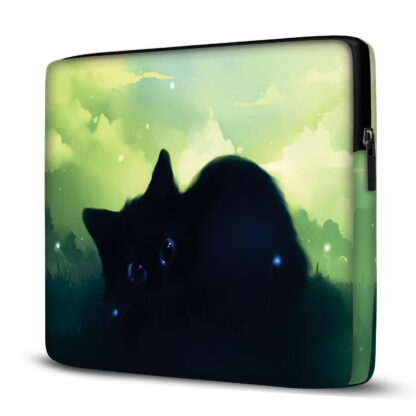 Capa para Notebook em Neoprene – CN – Gatinho Preto Animais Case Notebook 2