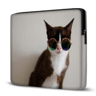 Capa para Notebook em Neoprene – CN – Gato Óculos Animais Case Notebook