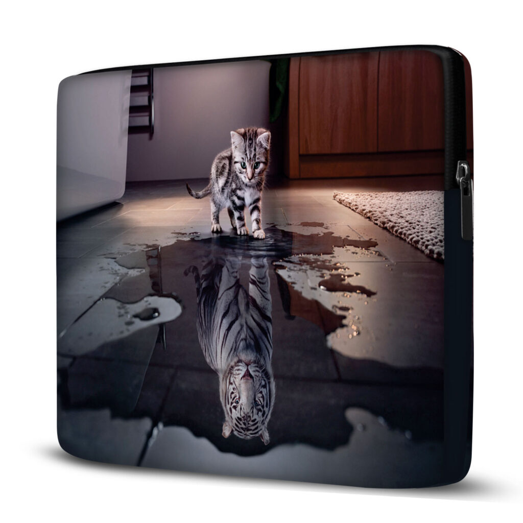 Capa para Notebook em Neoprene CN Gato Tigre Case Notebook