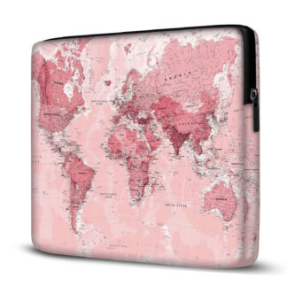 Capa para Notebook em Neoprene – CN – Mapa Mundi Rosa Capas para Notebook Case Notebook