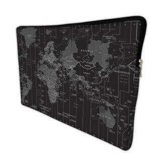 Capa para Notebook em Neoprene – CN – 15.6 Polegadas – Mapa Mundi Preto 15.6 Polegadas Case Notebook