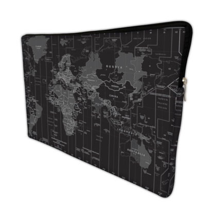 Capa para Notebook em Neoprene – CN – 15.6 Polegadas – Mapa Mundi Preto 15.6 Polegadas Case Notebook 2